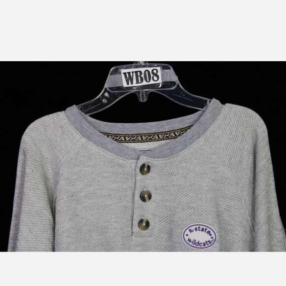 SUMMIT KICKOFF COLLECTION K. STATE WILDCATS COASTAL TERRY HENLEY M RAW HEM NWT - Picture 3 of 6